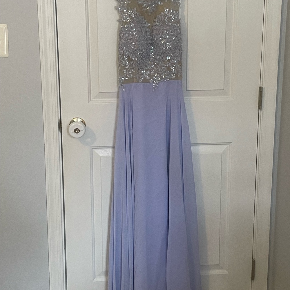 Lavender Beaded 90s Custom Prom Dress
